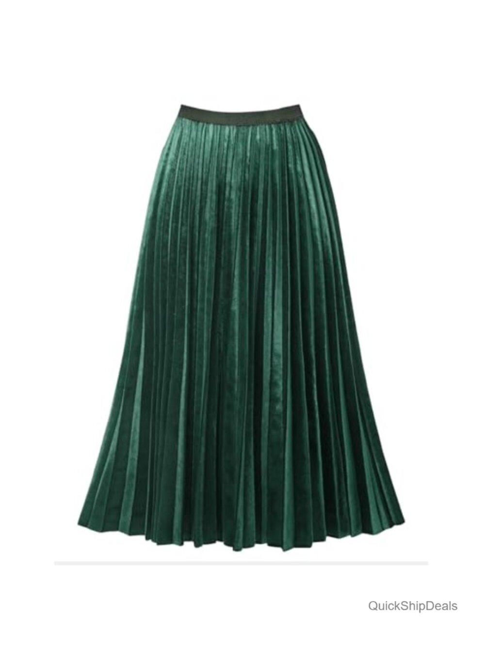Women's Pleated High Waist Flowy Midi Skirt Velvet Polyester Elastane